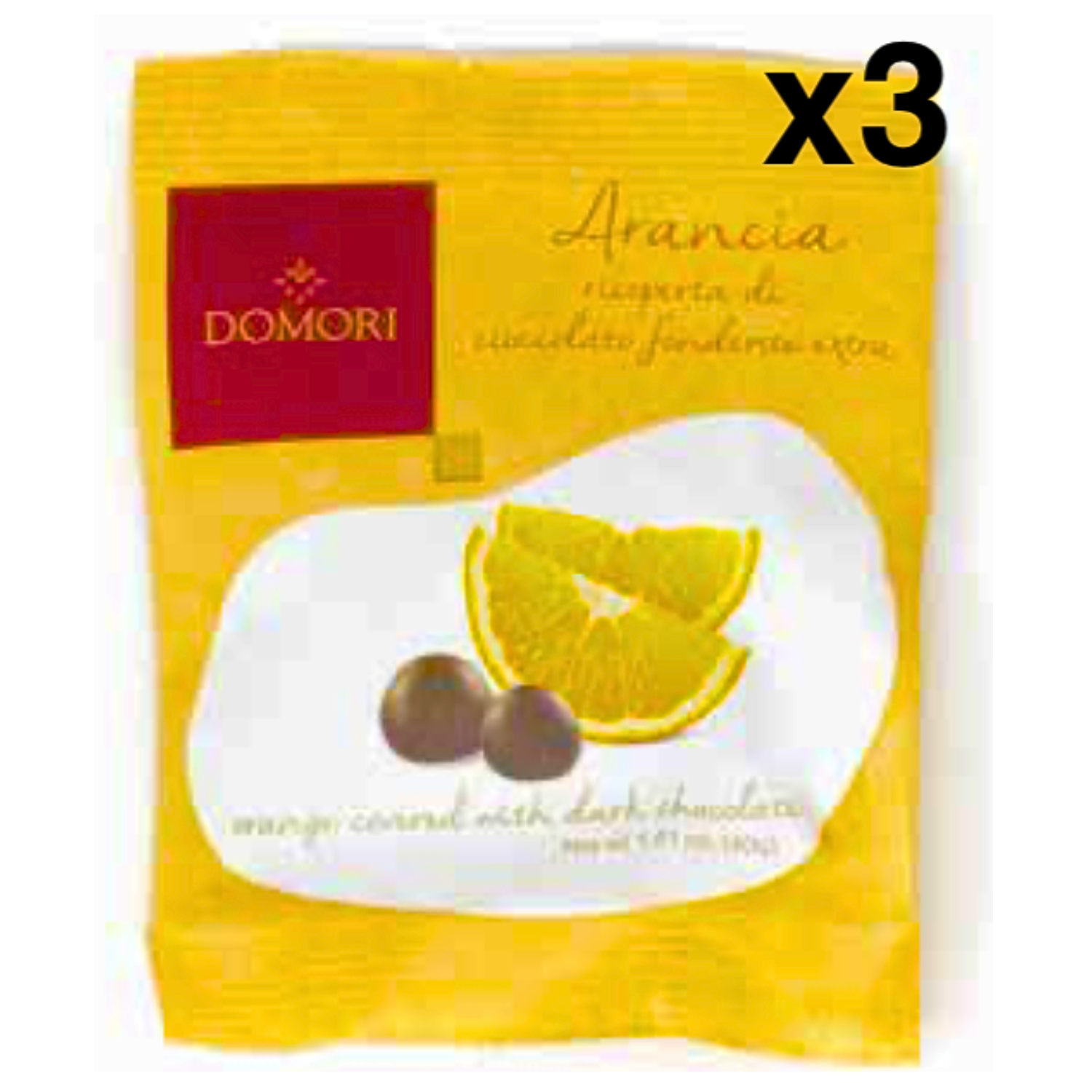 ドモーリドラジェ オレンジピールチョコレート 40g3袋セット Domori Dragees Candied Orange Peelイタリアを代表するチョコレートブランド