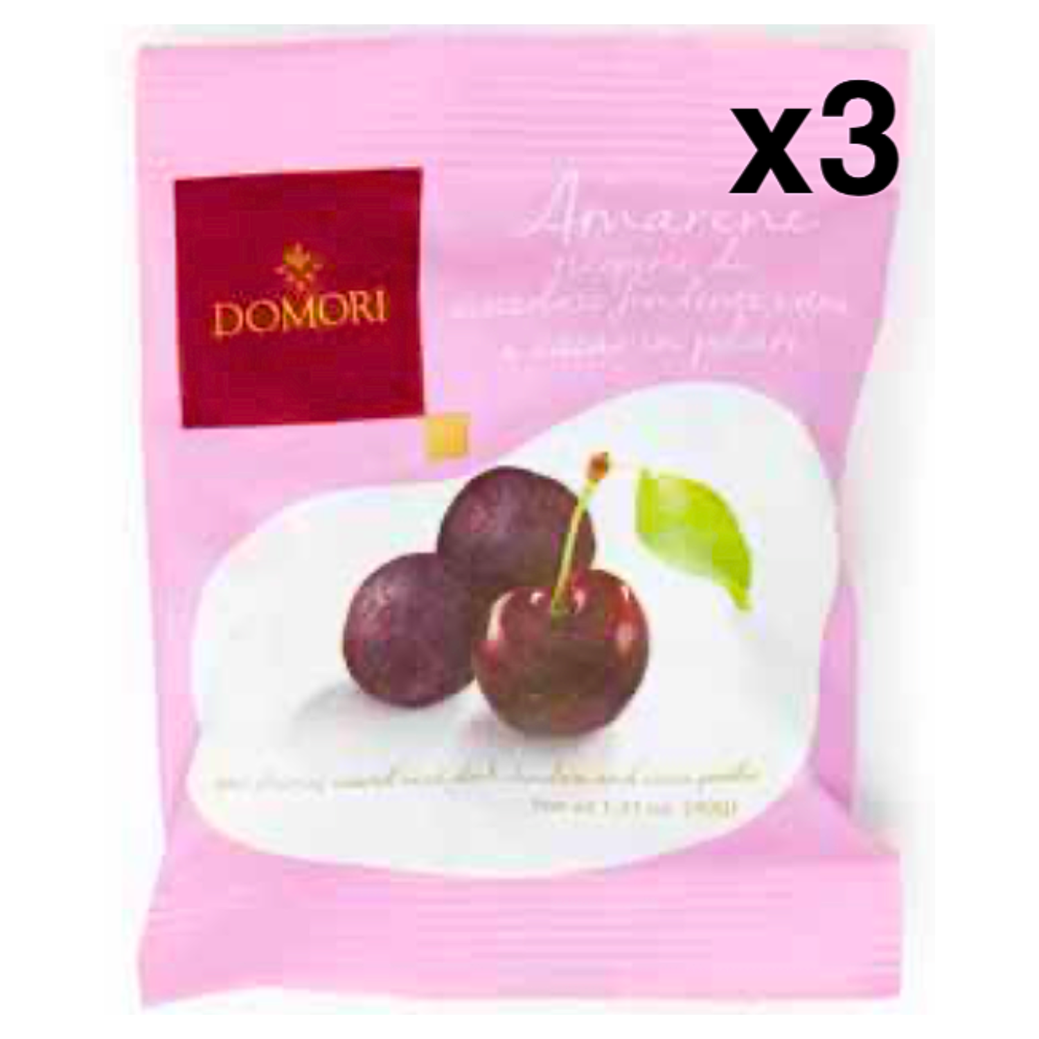 ドモーリドラジェ アマレナチェリー 40g3袋セット Domori Dragees Amarena Cherryイタリアを代表するチョコレートブランド