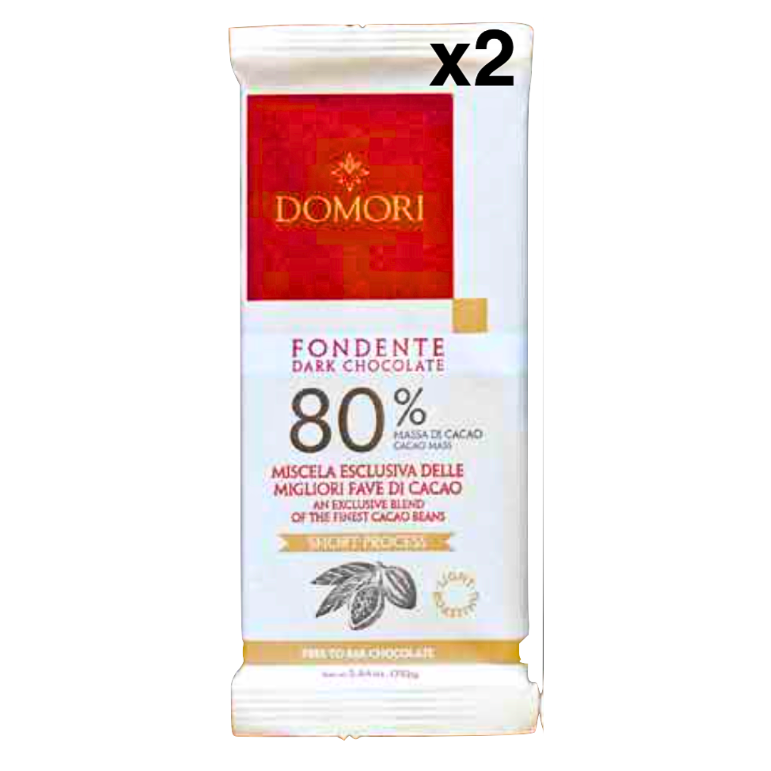 ドモーリ 80%ダークチョコレート 75g2個セット Domori Dark Chocolateイタリアを代表するチョコレートブランド