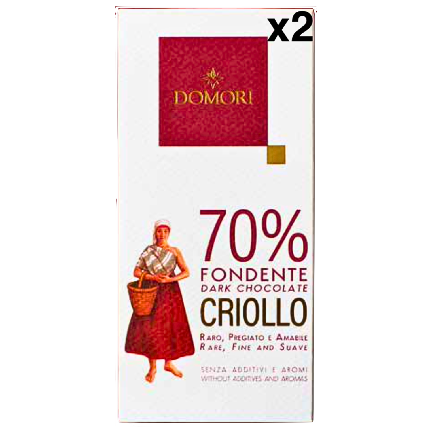 ドモーリ クリオーロ種ブレンド70% ダークチョコレート 50g2個セット Domori Criollo Blend イタリアを代表するチョコレートブランド