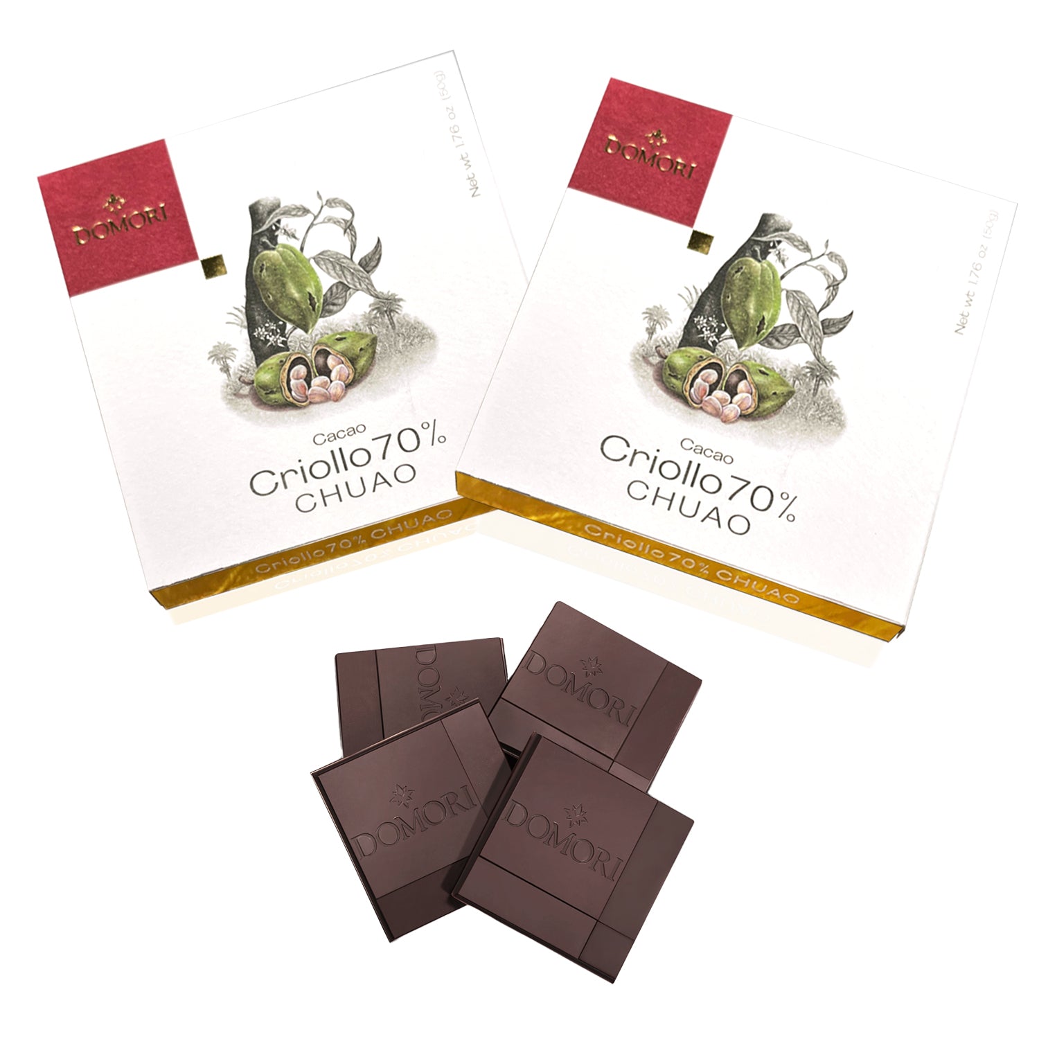 ドモーリ クリオーロ種チュアオ70% チョコレート 50g2個セット Domori Criollo Chuao イタリアを代表するチョコレートブランド