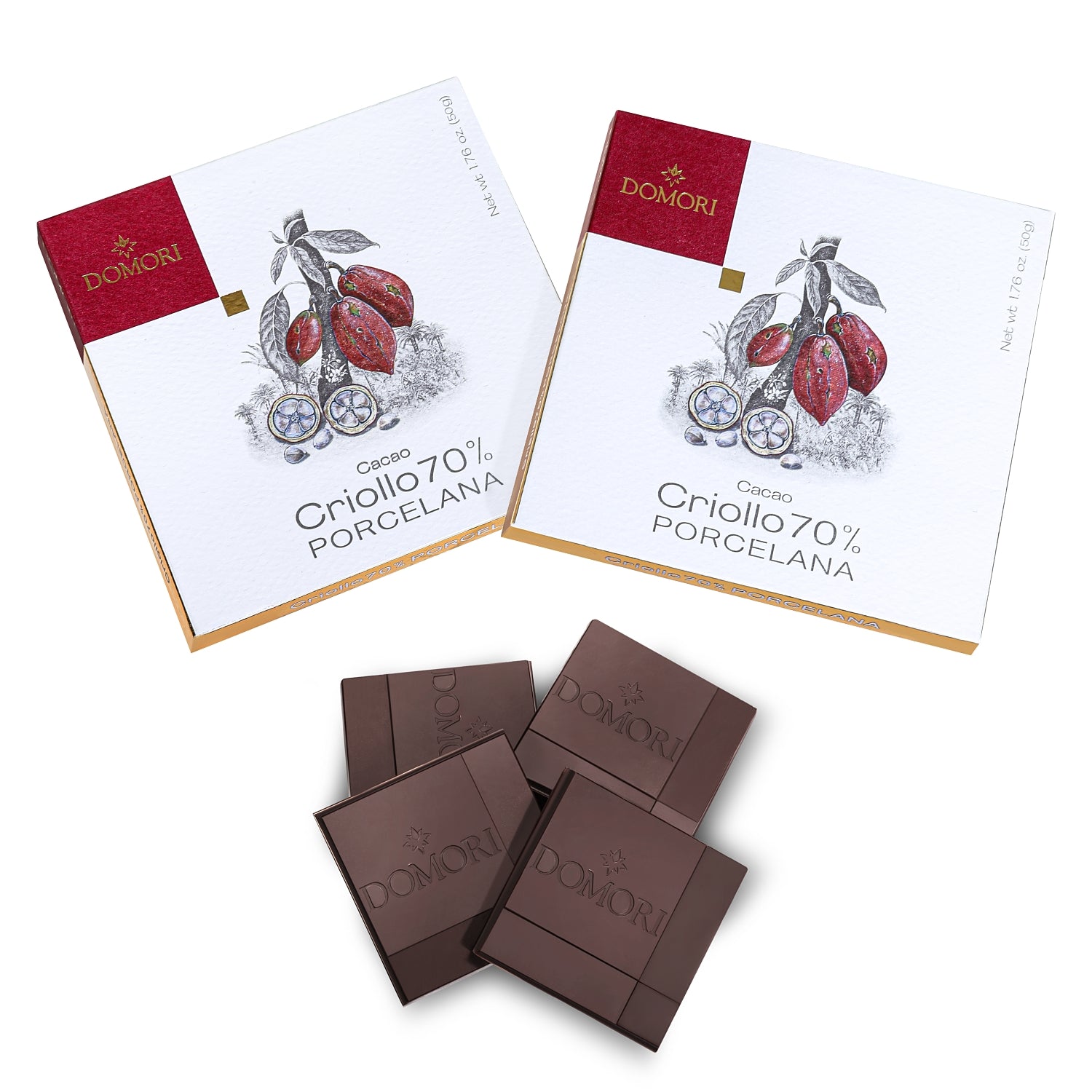 ドモーリ クリオーロ種ポルセラーナ70% チョコレート 50g2個セット Domori Criollo Porcelana イタリアを代表するチョコレートブランド