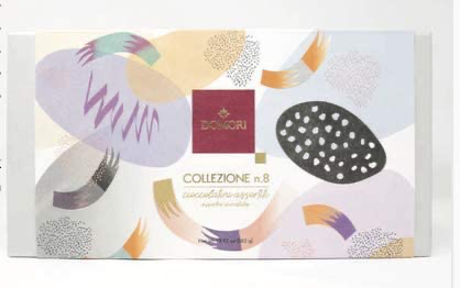 ドモーリ ギフトコレクションNo.8 (16 giandujotti, 18 pistachio cremini, 18 classic cremini, 28 single origin napolitains) Domori イタリアを代表するチョコレートブランド