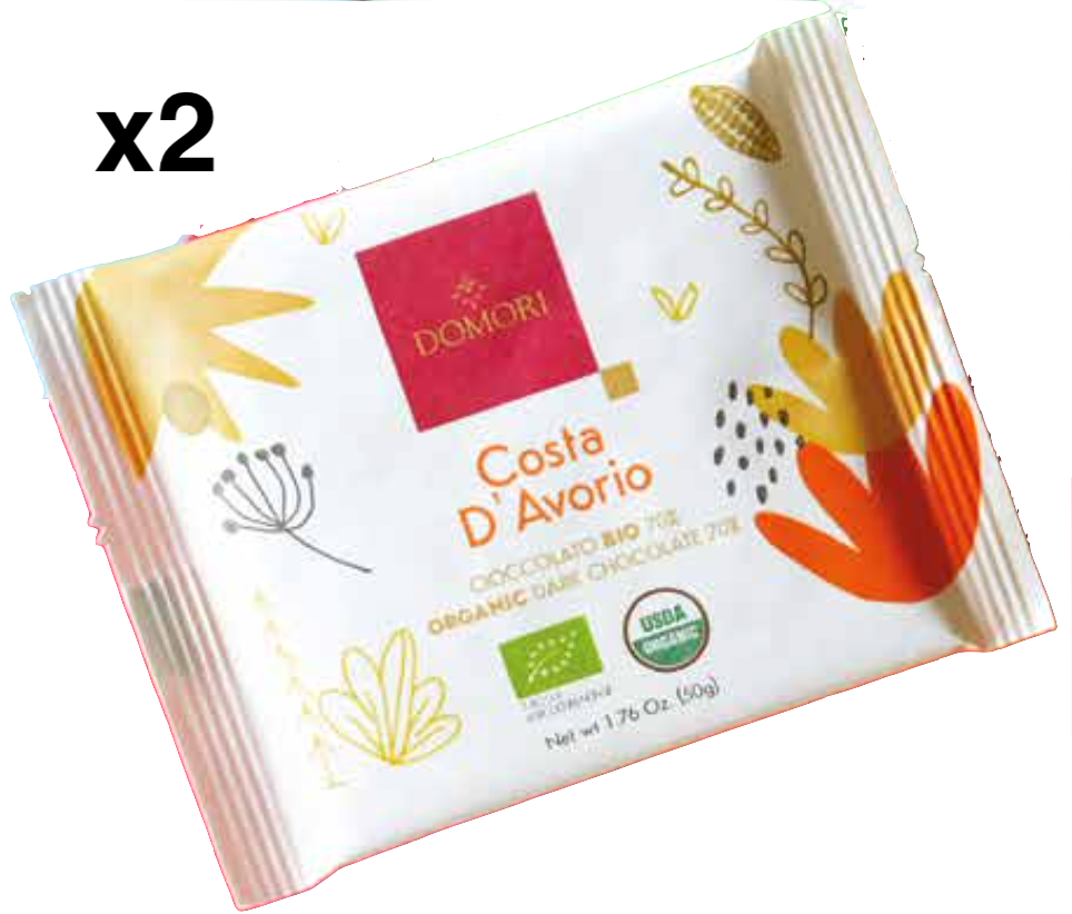 ドモーリ コートジボアール70% チョコレート 50g2個セット Domori Costa D'Avorioイタリアを代表するチョコレートブランド