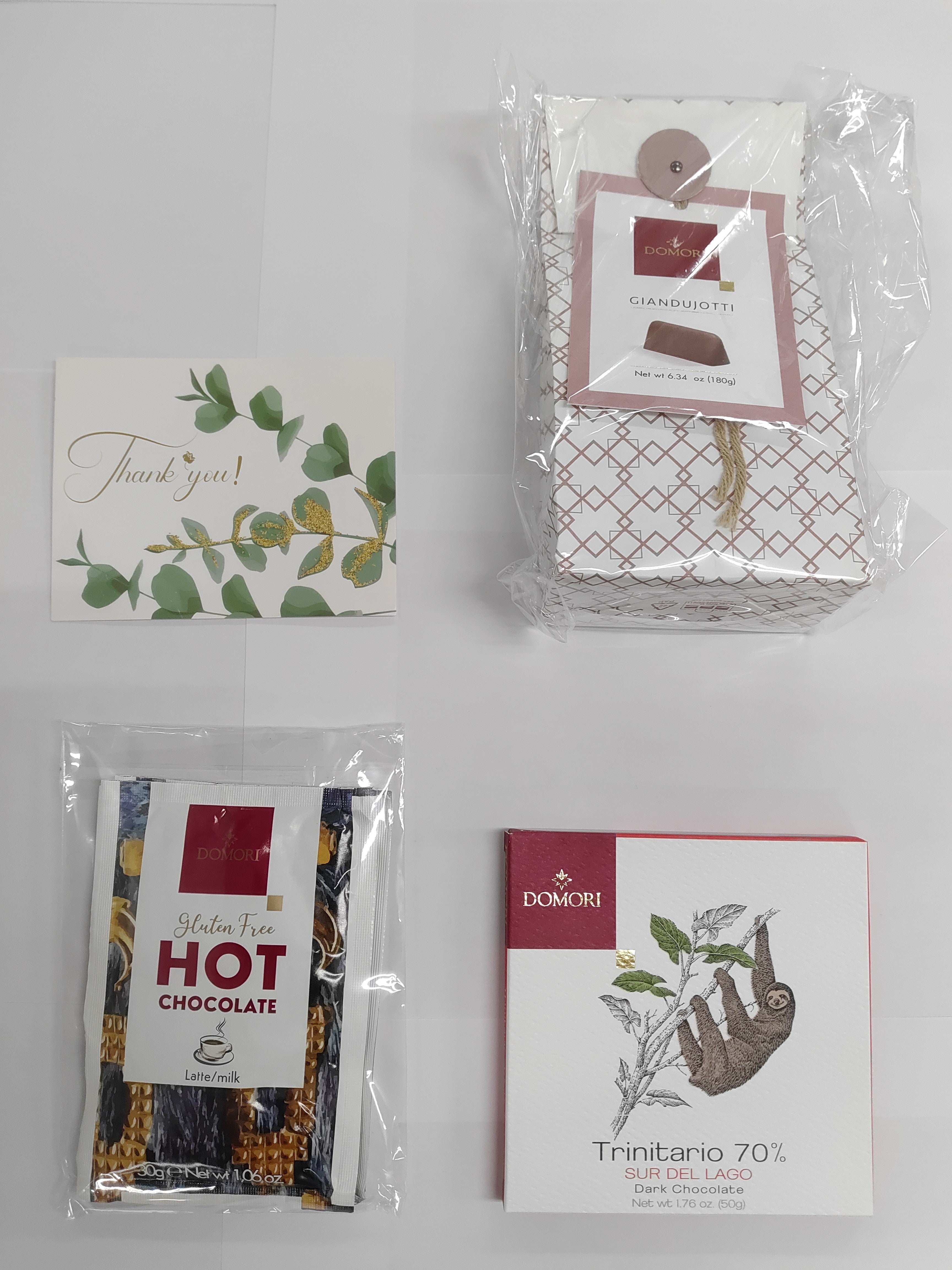 ドモーリ ギフトセット(ベネズエラ50g,ジャンドゥオッティ180g,ホットチョコレート40gx2)