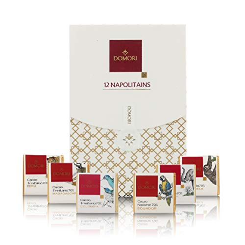Domori 一口チョコレート カカオ70%各種, 55g,12 Napolitains tasting kit イタリアを代表するチョコレートブランド
