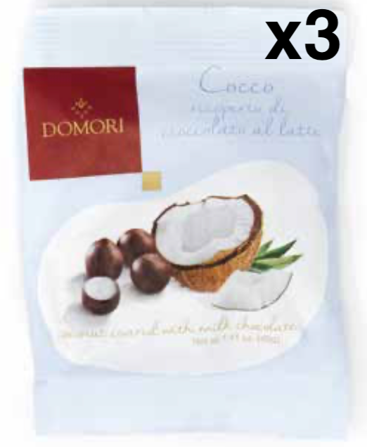 ドモーリドラジェ ココナッツ 40g3袋セット Domori Dragees Coconutイタリアを代表するチョコレートブランド