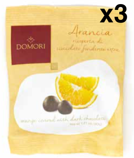 ドモーリドラジェ オレンジピールチョコレート 40g3袋セット Domori Dragees Candied Orange Peelイタリアを代表するチョコレートブランド