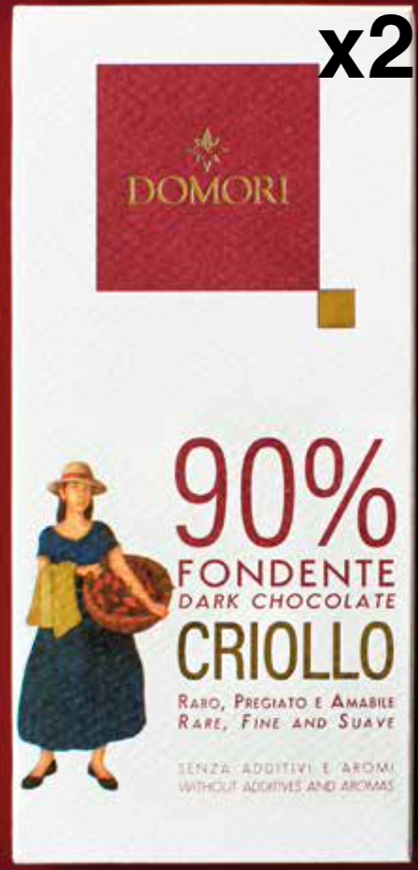 ドモーリ クリオーロ種ブレンド90% ダークチョコレート 50g2個セット Domori Criollo Blend イタリアを代表するチョコレートブランド