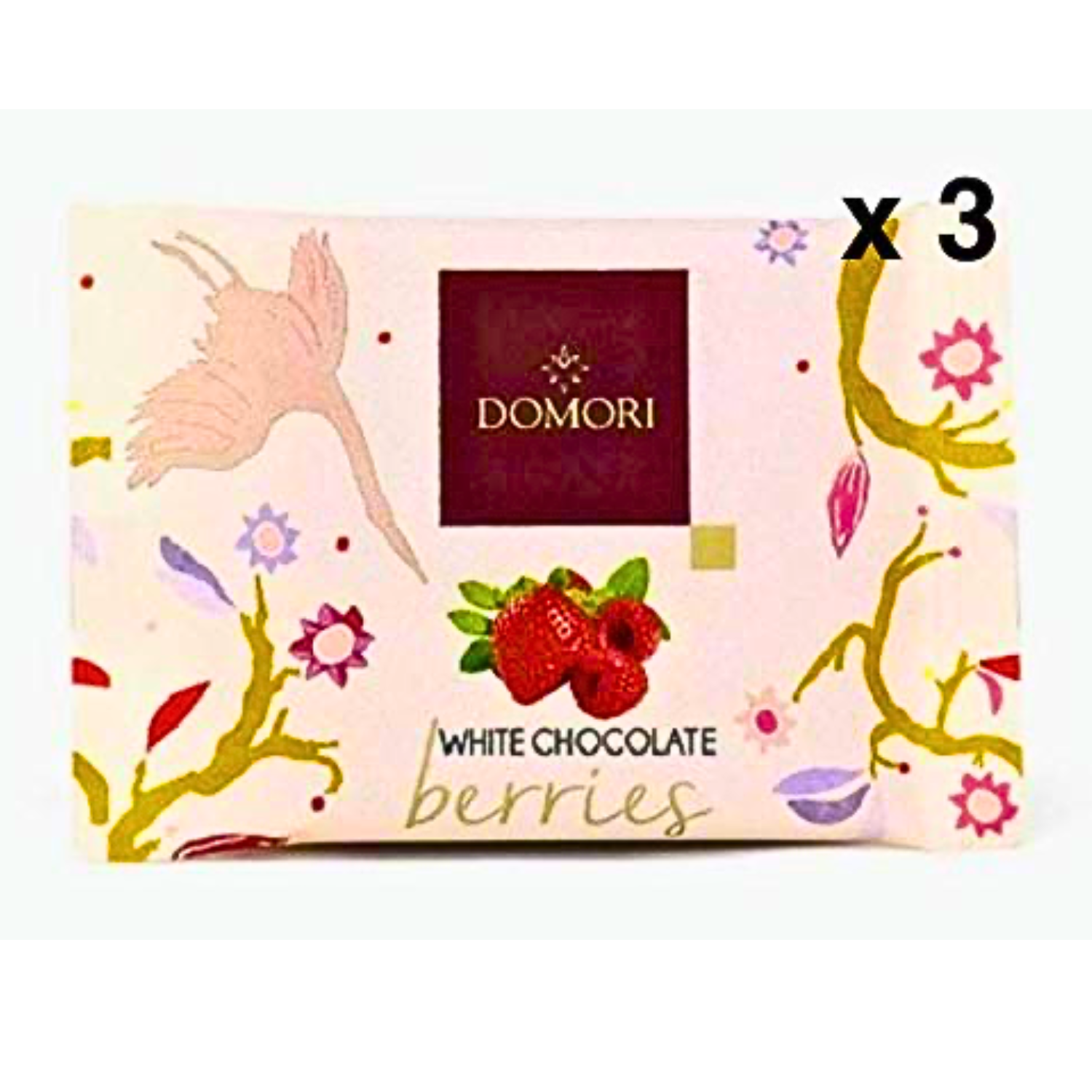 ドモーリ ベリー入りホワイトチョコ 25g３個セット Domori To Go white chocolate and berries bar イタリアを代表するチョコレートブランド