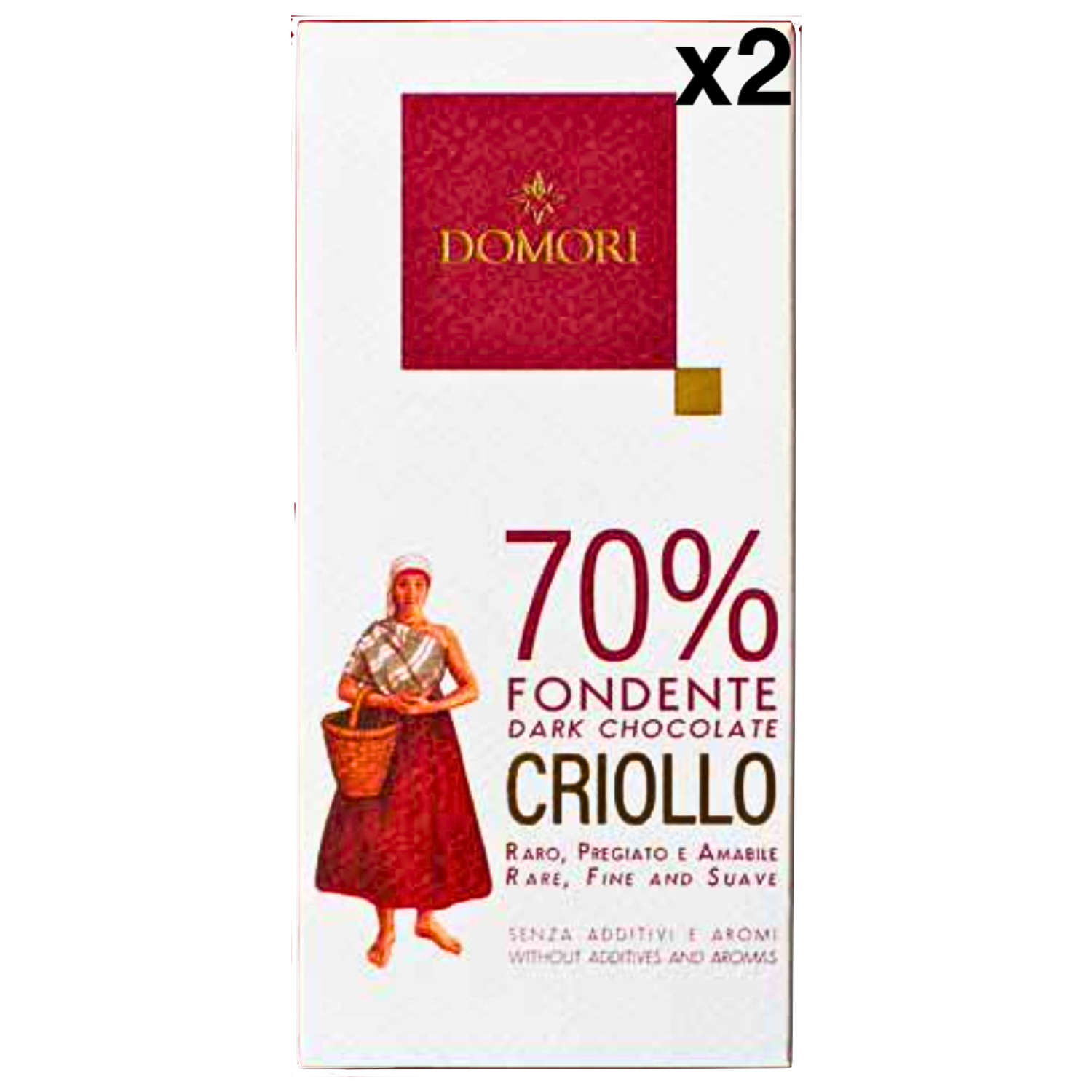 ドモーリ クリオーロ種ブレンド70% ダークチョコレート 50g２個セット Domori Criollo Blend イタリアを代表するチョコレートブランド